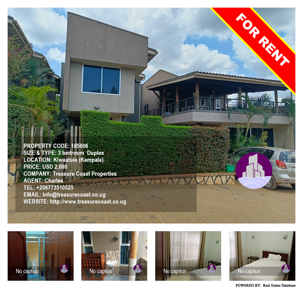 3 bedroom Duplex  for rent in Kiwaatule Kampala Uganda, code: 185606