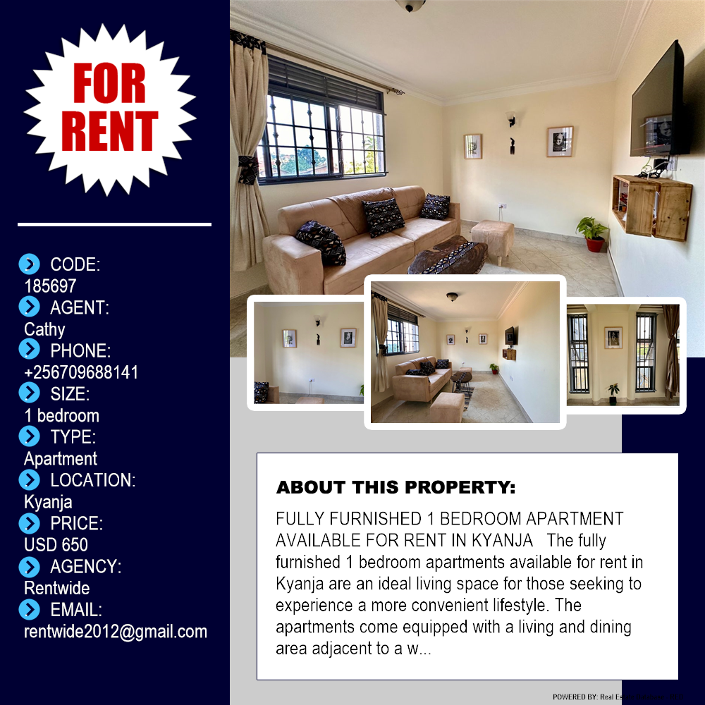 1 bedroom Apartment  for rent in Kyanja Kampala Uganda, code: 185697
