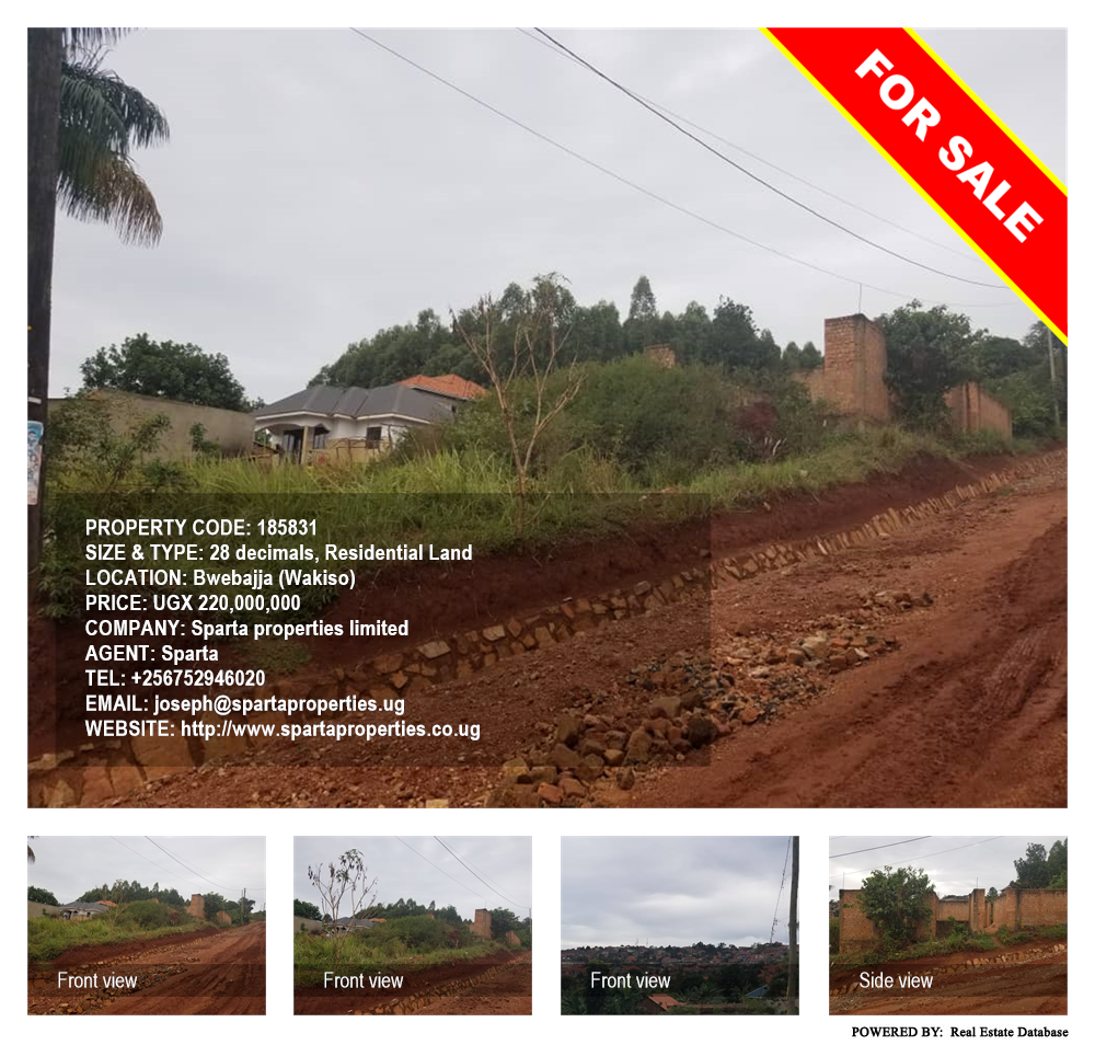 Residential Land  for sale in Bwebajja Wakiso Uganda, code: 185831