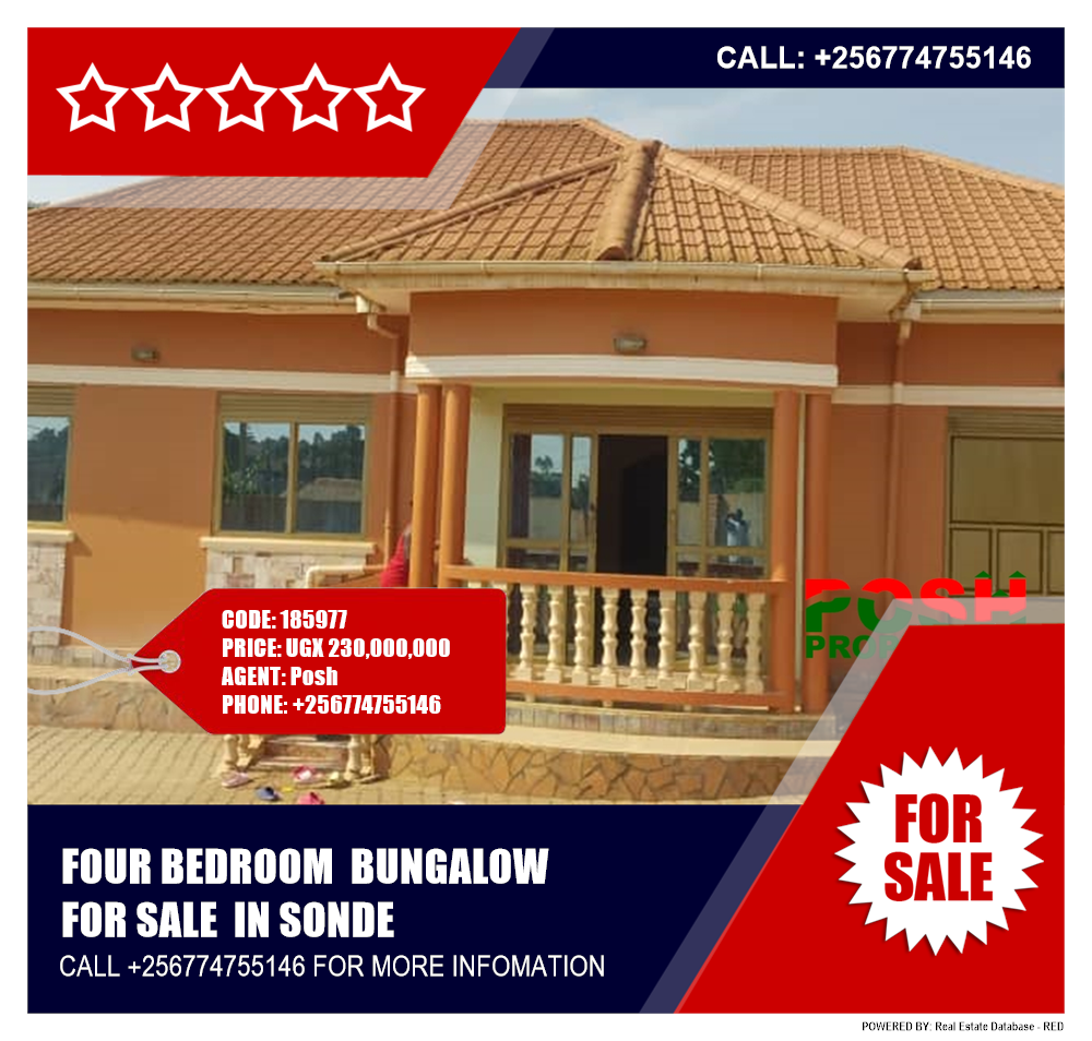 4 bedroom Bungalow  for sale in Sonde Wakiso Uganda, code: 185977
