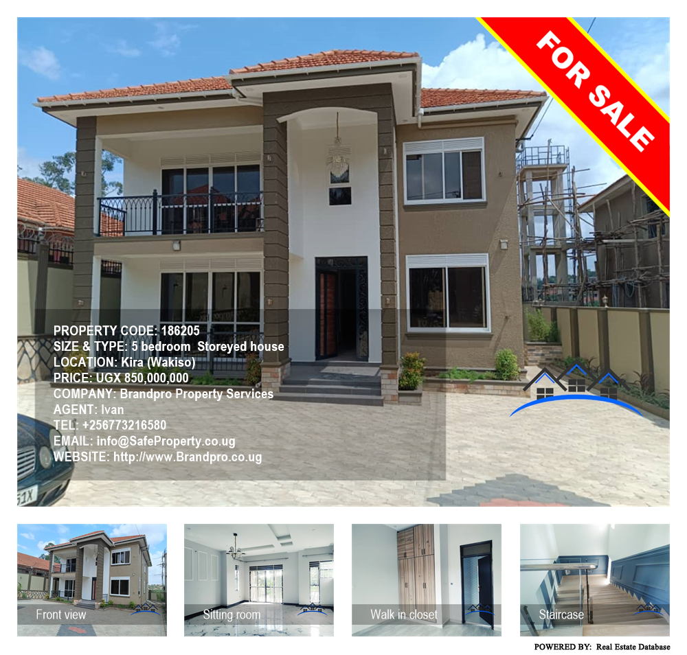 5 bedroom Storeyed house  for sale in Kira Wakiso Uganda, code: 186205