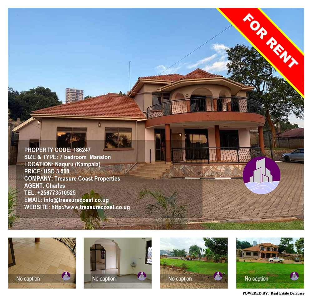 7 bedroom Mansion  for rent in Naguru Kampala Uganda, code: 186247