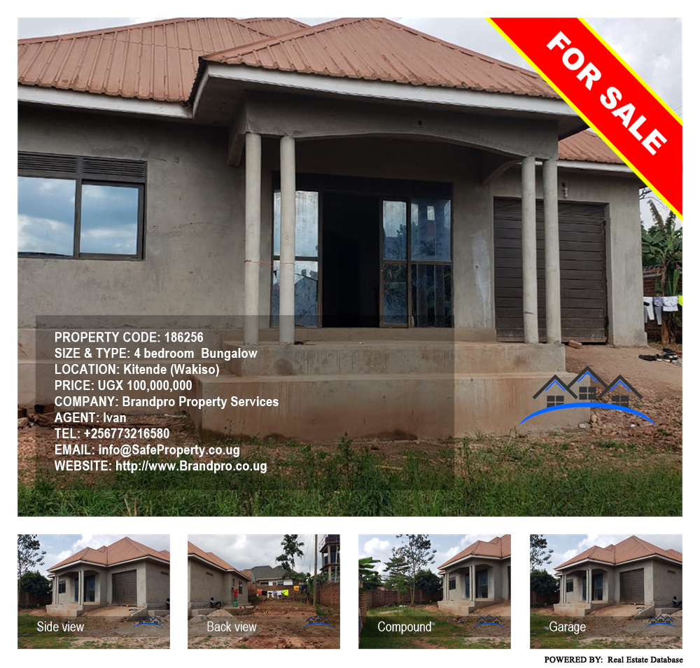 4 bedroom Bungalow  for sale in Kitende Wakiso Uganda, code: 186256