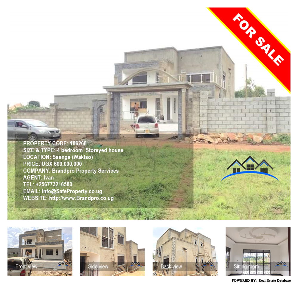 4 bedroom Storeyed house  for sale in Ssenge Wakiso Uganda, code: 186268