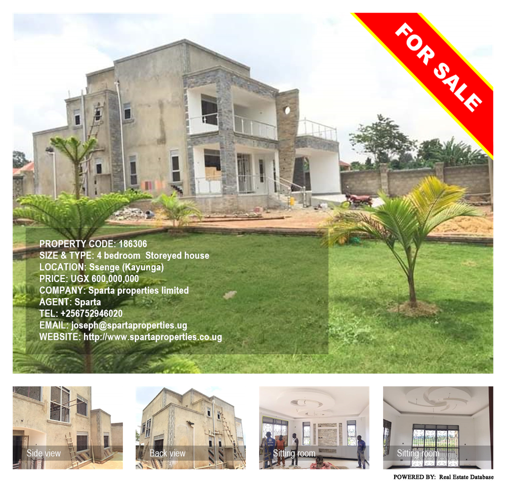 4 bedroom Storeyed house  for sale in Ssenge Kayunga Uganda, code: 186306