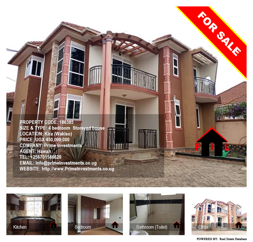 4 bedroom Storeyed house  for sale in Kira Wakiso Uganda, code: 186385