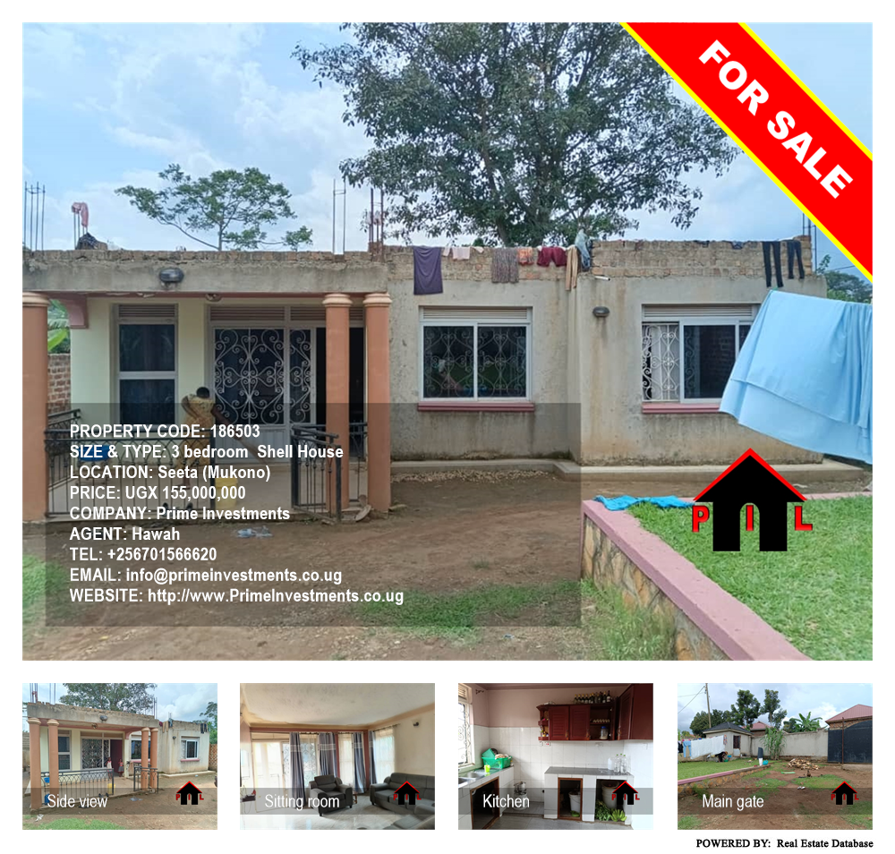 3 bedroom Shell House  for sale in Seeta Mukono Uganda, code: 186503