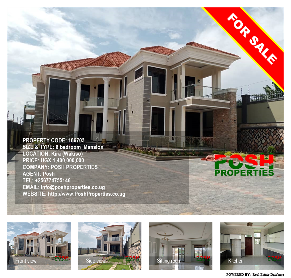 6 bedroom Mansion  for sale in Kira Wakiso Uganda, code: 186703