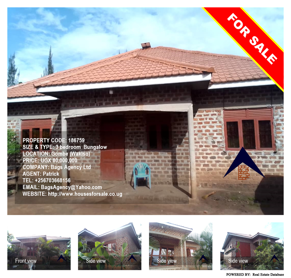 3 bedroom Bungalow  for sale in Gombe Wakiso Uganda, code: 186759