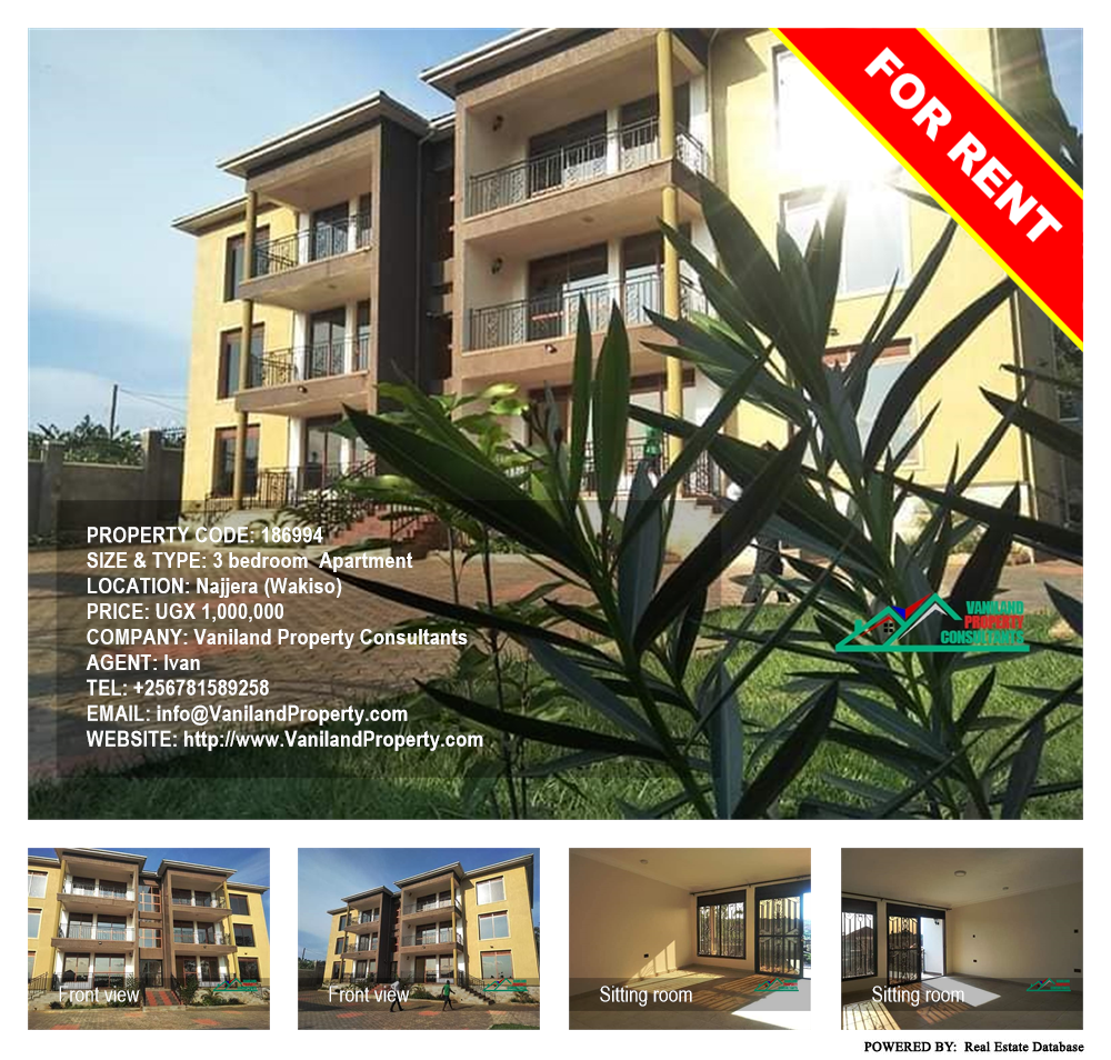 3 bedroom Apartment  for rent in Najjera Wakiso Uganda, code: 186994