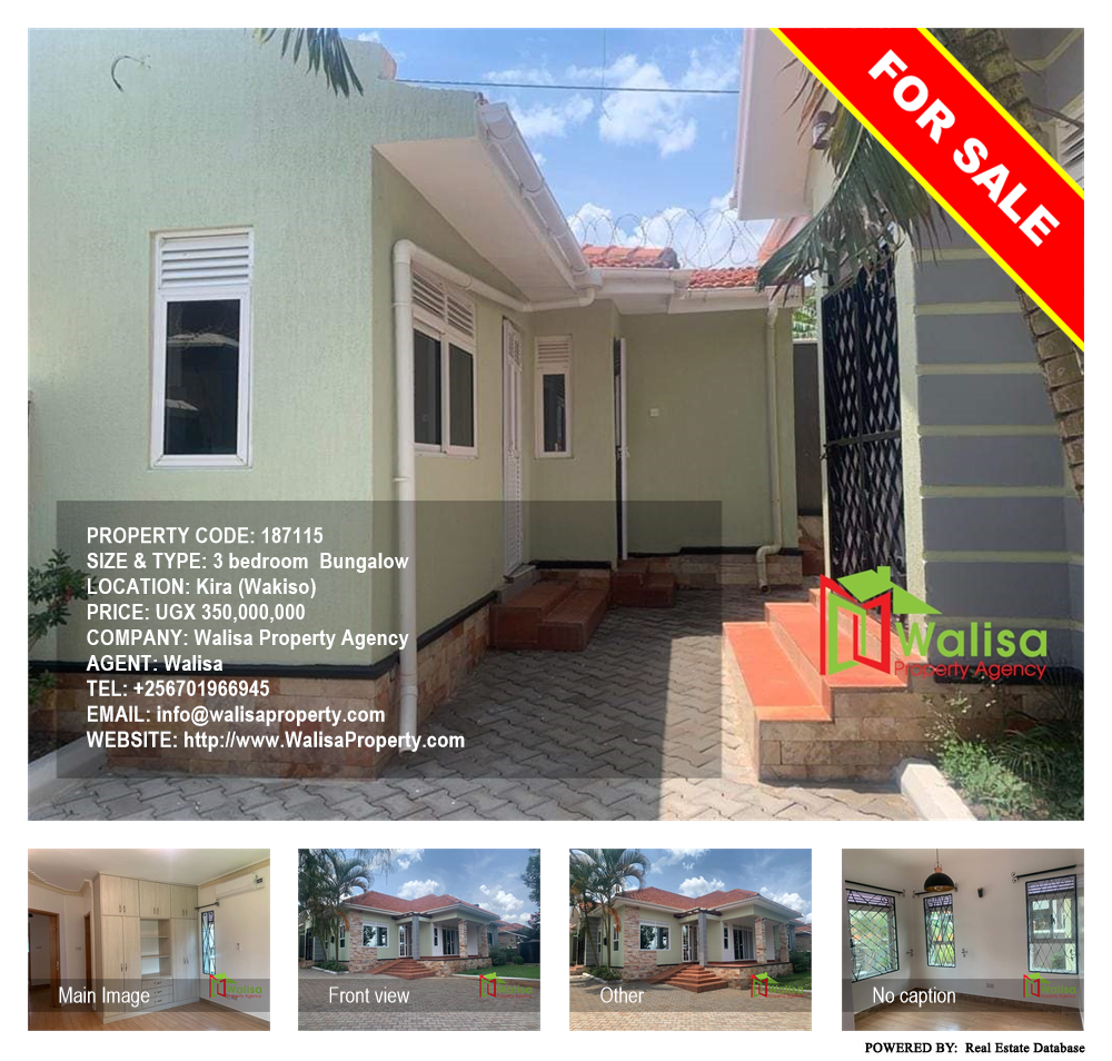 3 bedroom Bungalow  for sale in Kira Wakiso Uganda, code: 187115