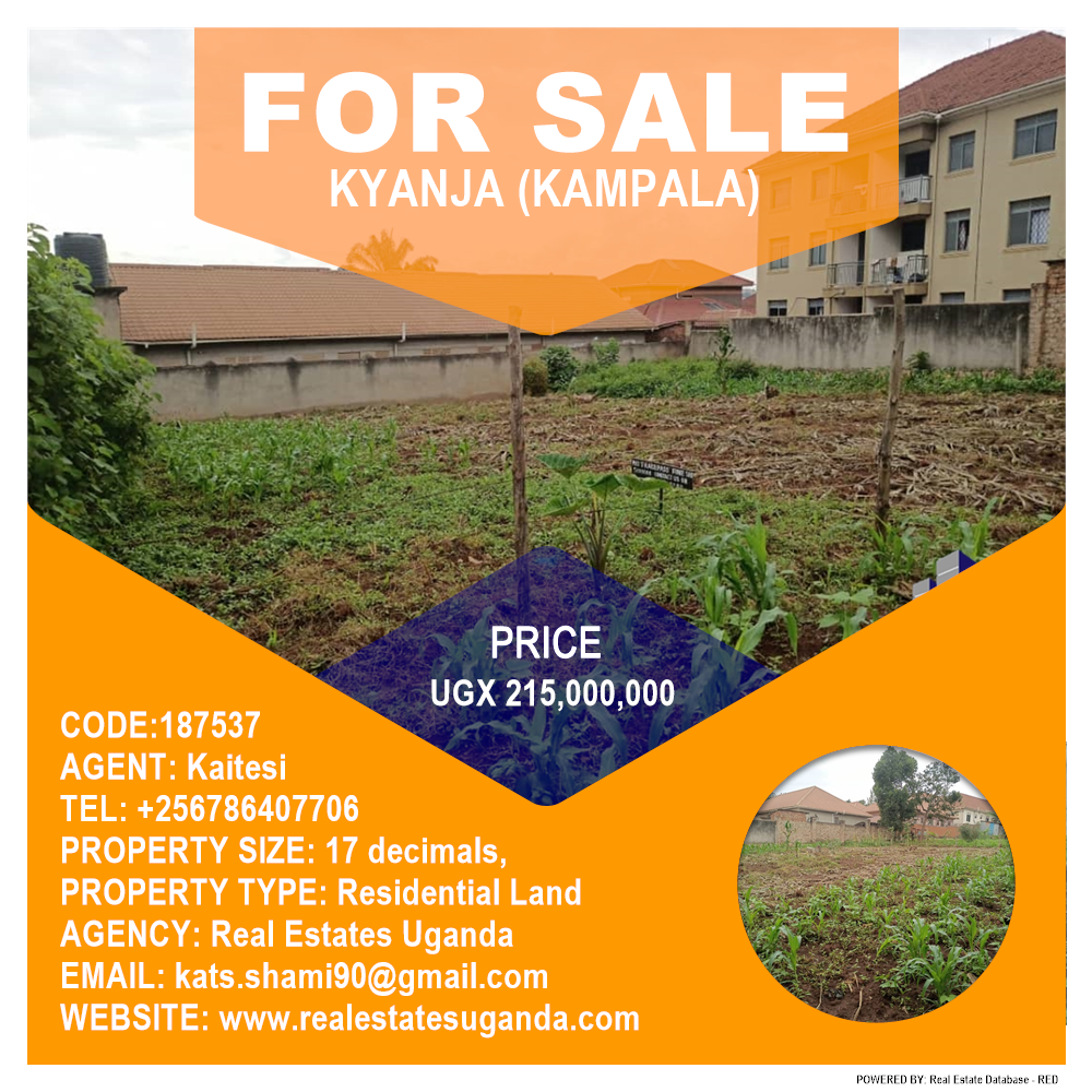 Residential Land  for sale in Kyanja Kampala Uganda, code: 187537
