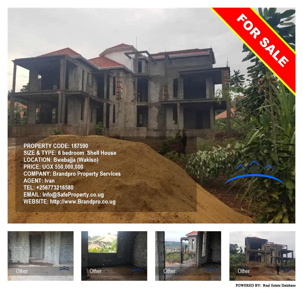 6 bedroom Shell House  for sale in Bwebajja Wakiso Uganda, code: 187590