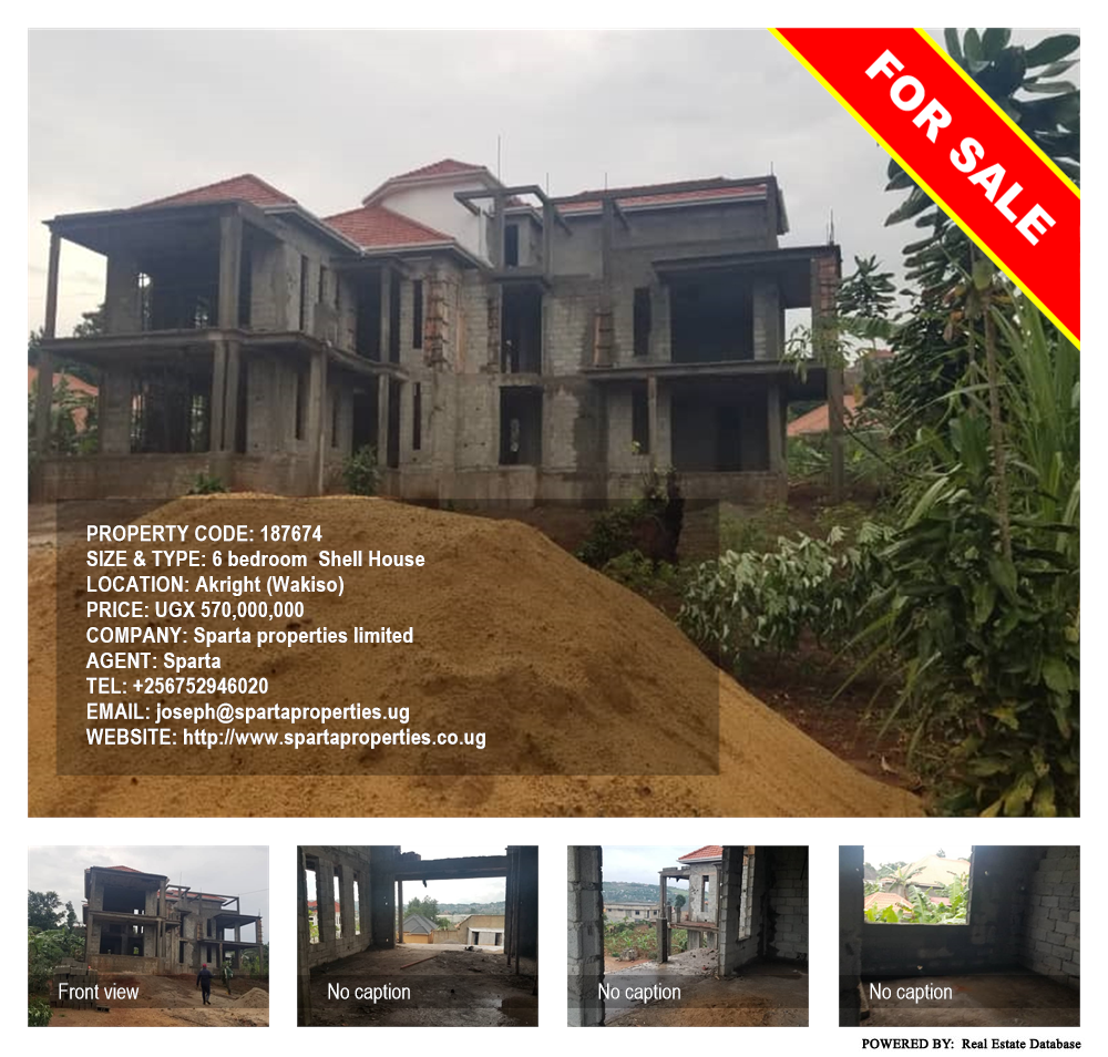 6 bedroom Shell House  for sale in Akright Wakiso Uganda, code: 187674