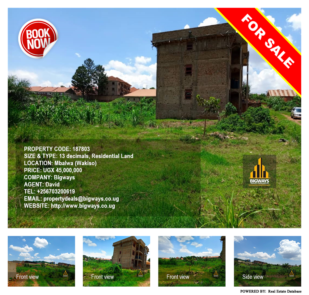 Residential Land  for sale in Mbalwa Wakiso Uganda, code: 187803