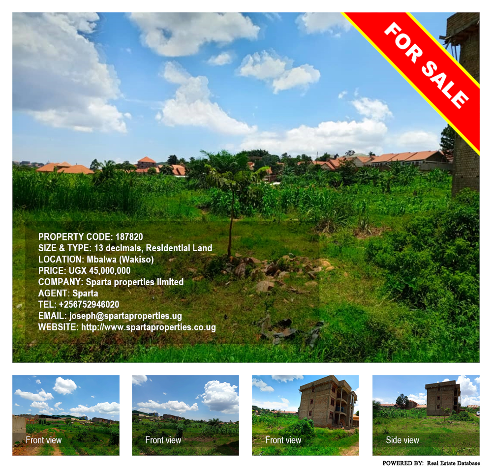 Residential Land  for sale in Mbalwa Wakiso Uganda, code: 187820