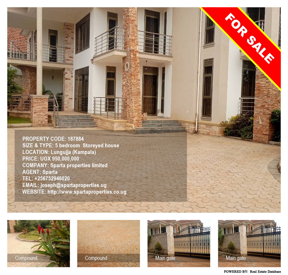 5 bedroom Storeyed house  for sale in Lungujja Kampala Uganda, code: 187884