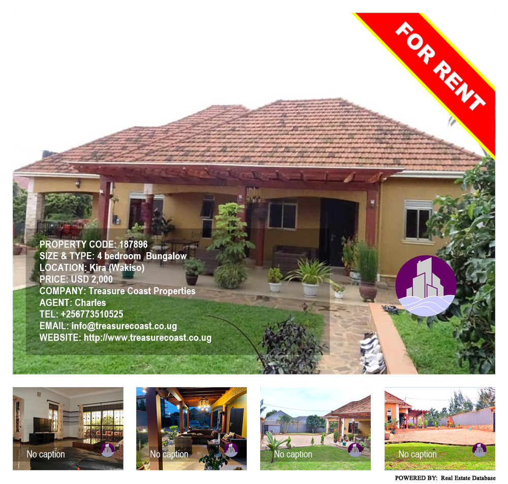 4 bedroom Bungalow  for rent in Kira Wakiso Uganda, code: 187896