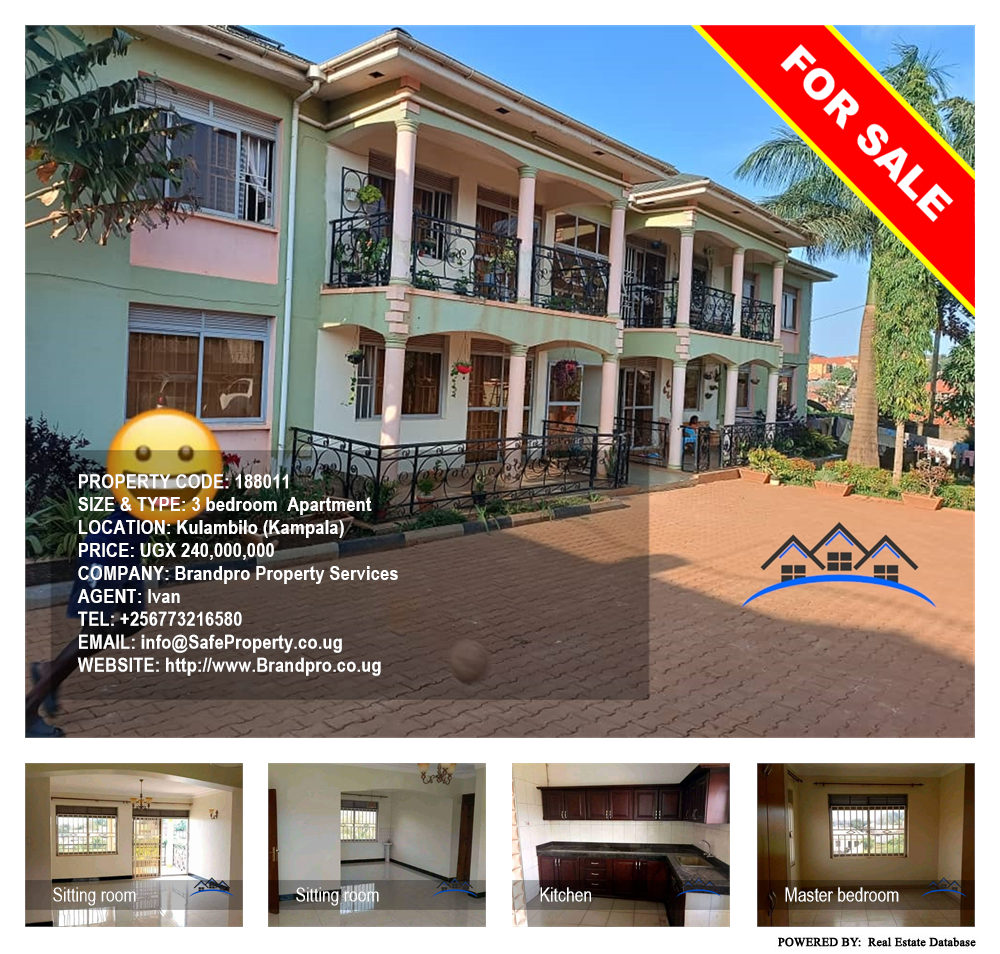 3 bedroom Apartment  for sale in Kulambilo Kampala Uganda, code: 188011