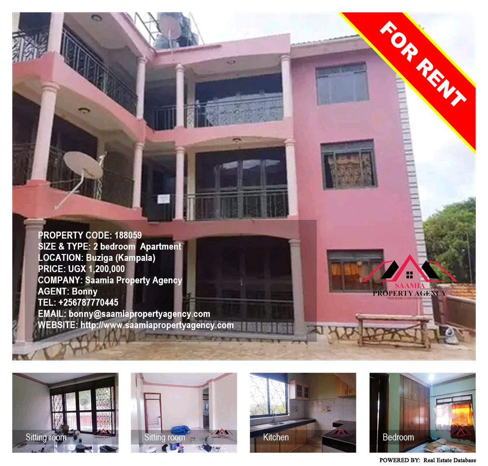 2 bedroom Apartment  for rent in Buziga Kampala Uganda, code: 188059