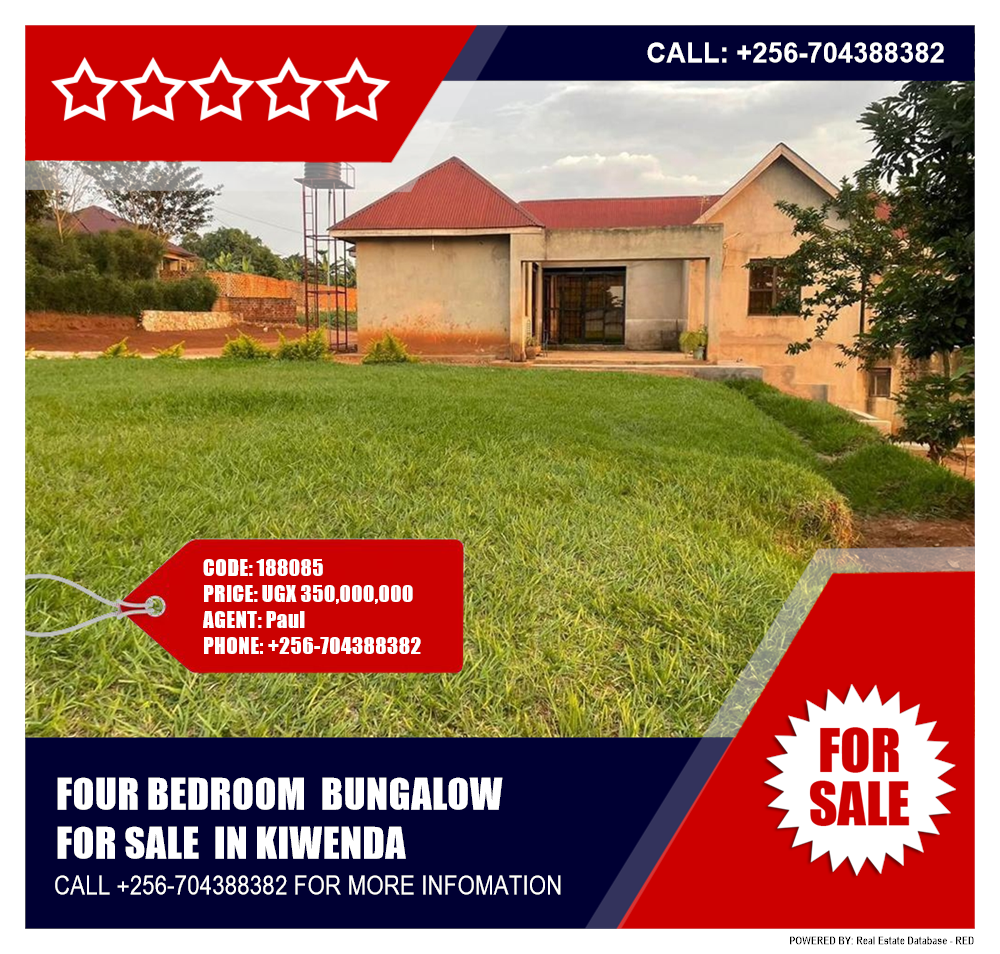 4 bedroom Bungalow  for sale in Kiwenda Wakiso Uganda, code: 188085