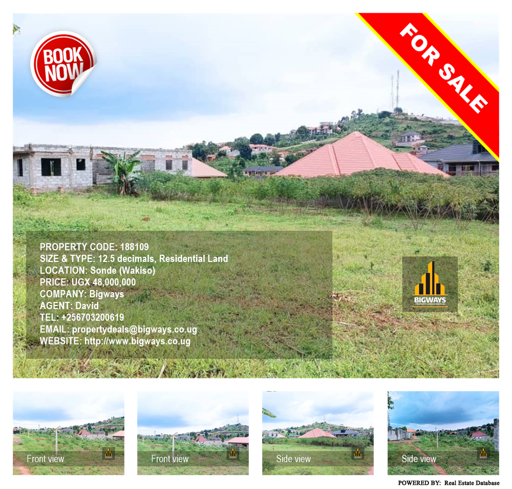 Residential Land  for sale in Sonde Wakiso Uganda, code: 188109