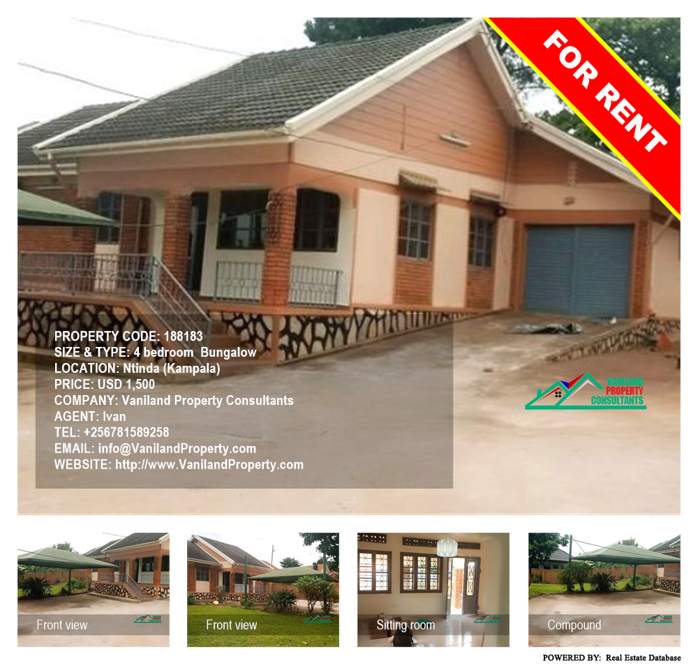 4 bedroom Bungalow  for rent in Ntinda Kampala Uganda, code: 188183