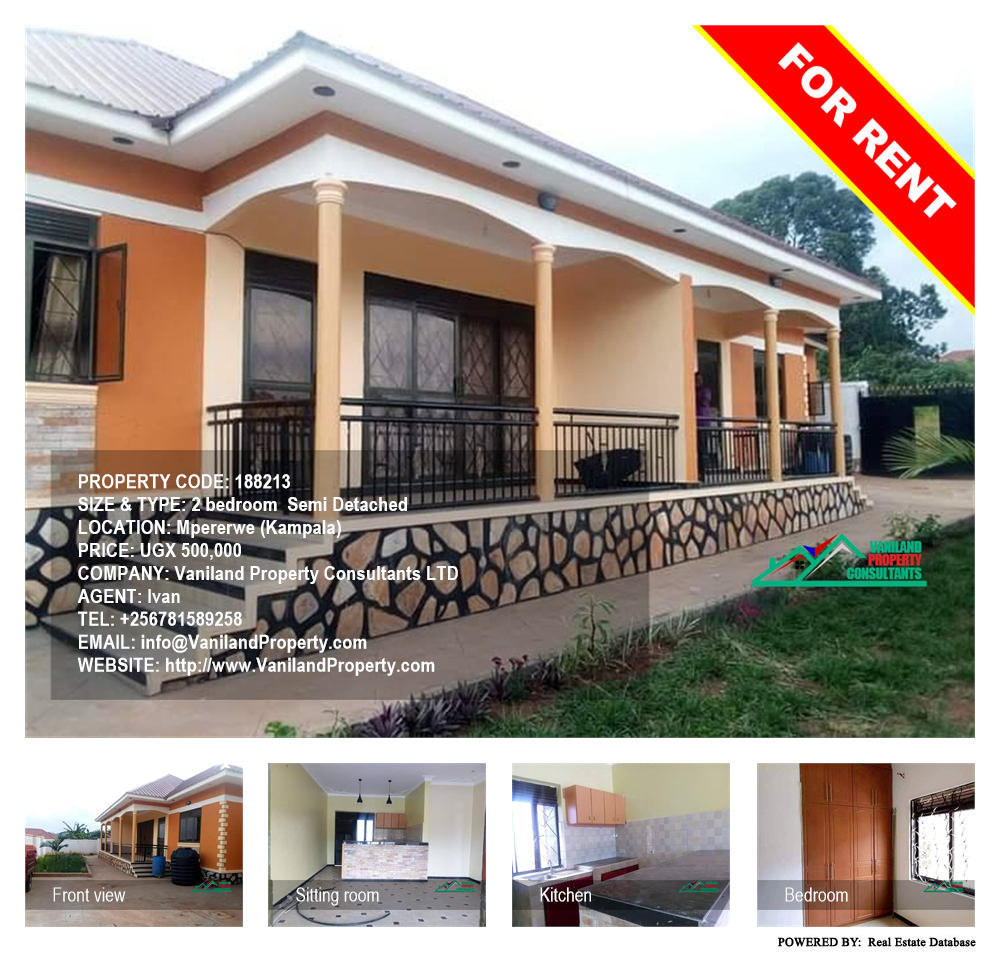 2 bedroom Semi Detached  for rent in Mpererwe Kampala Uganda, code: 188213