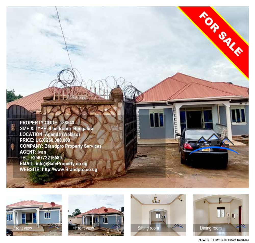 4 bedroom Bungalow  for sale in Agenda Wakiso Uganda, code: 188543