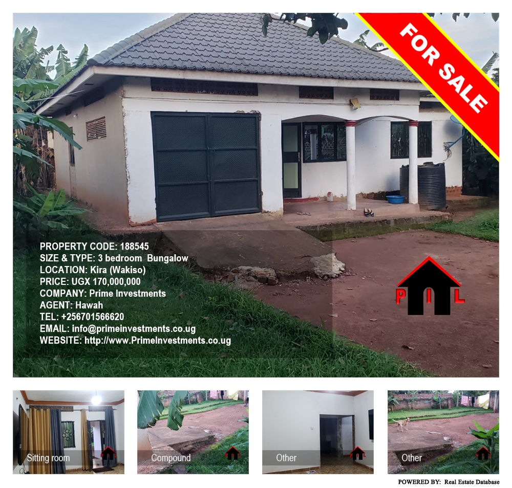 3 bedroom Bungalow  for sale in Kira Wakiso Uganda, code: 188545