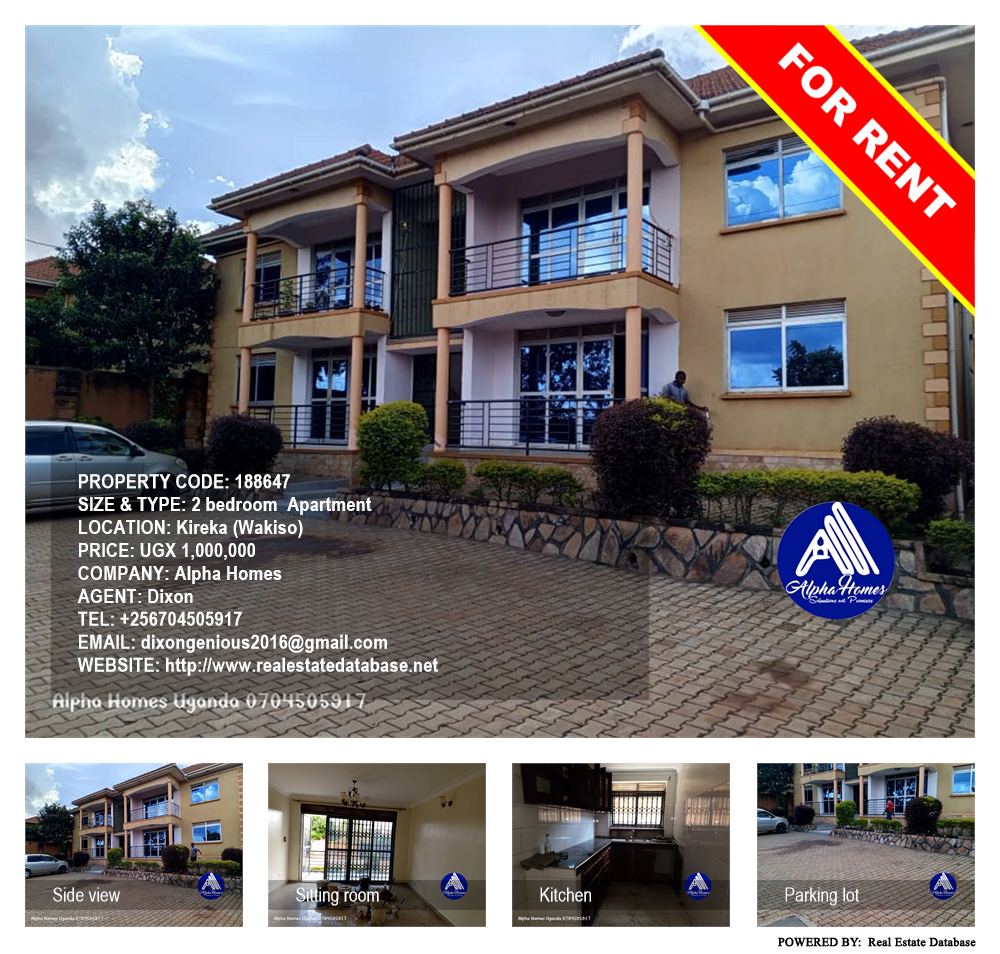 2 bedroom Apartment  for rent in Kireka Wakiso Uganda, code: 188647