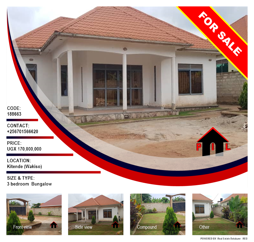 3 bedroom Bungalow  for sale in Kitende Wakiso Uganda, code: 188663