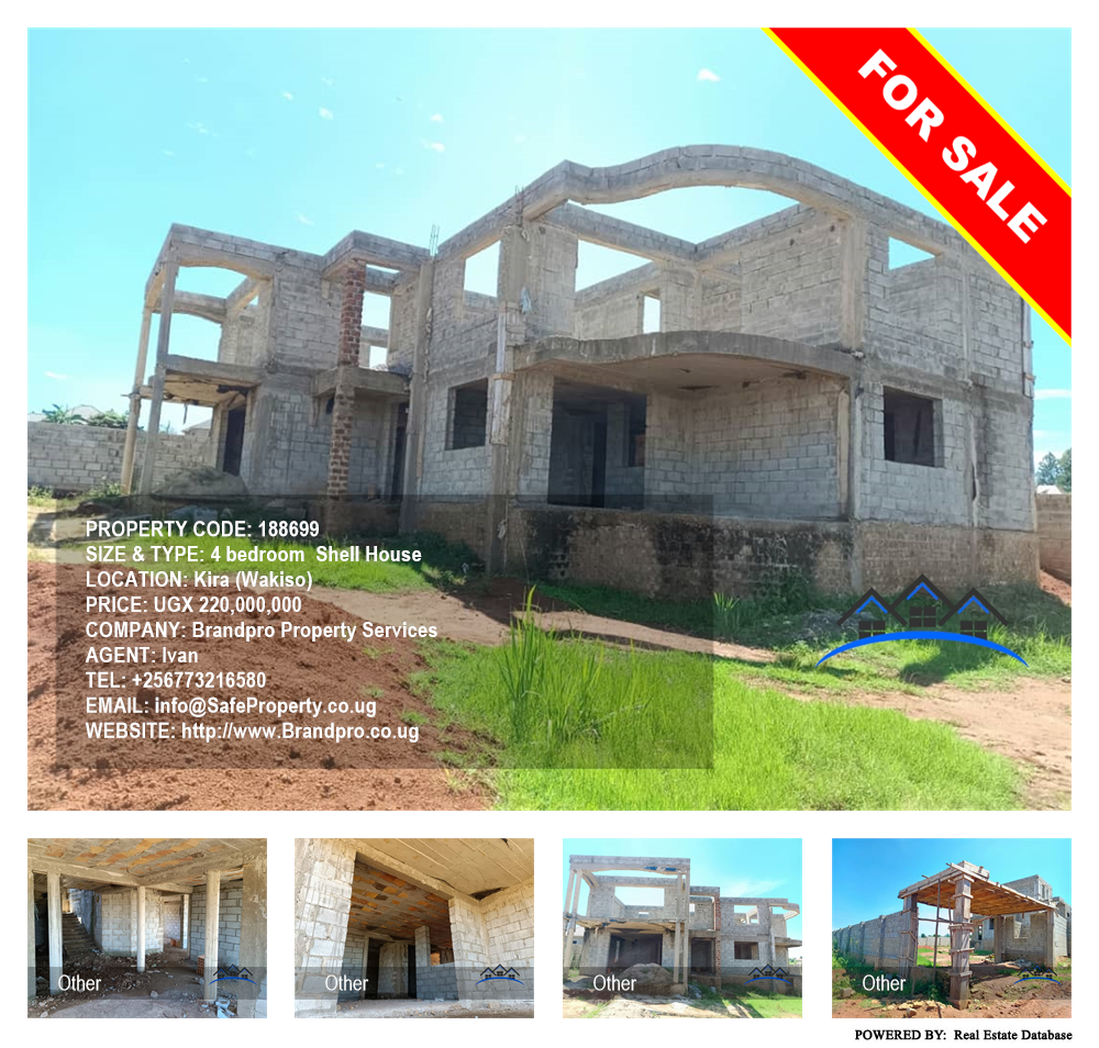 4 bedroom Shell House  for sale in Kira Wakiso Uganda, code: 188699