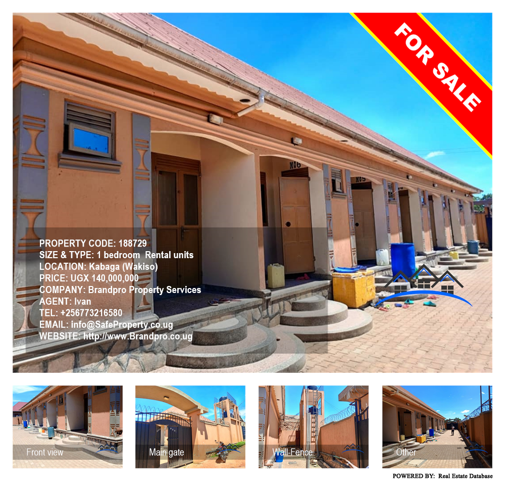 1 bedroom Rental units  for sale in Kabaga Wakiso Uganda, code: 188729