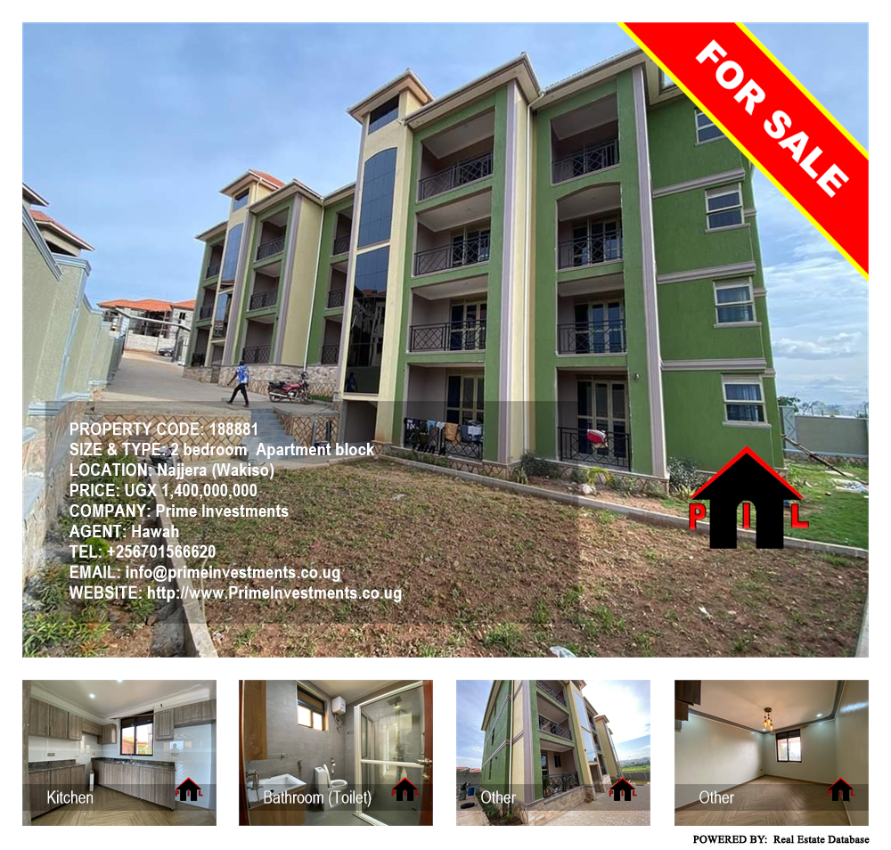 2 bedroom Apartment block  for sale in Najjera Wakiso Uganda, code: 188881