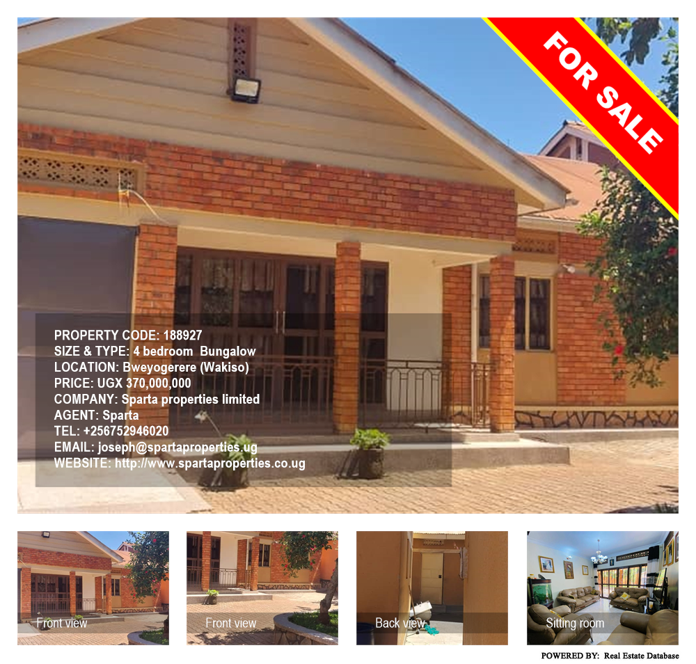 4 bedroom Bungalow  for sale in Bweyogerere Wakiso Uganda, code: 188927