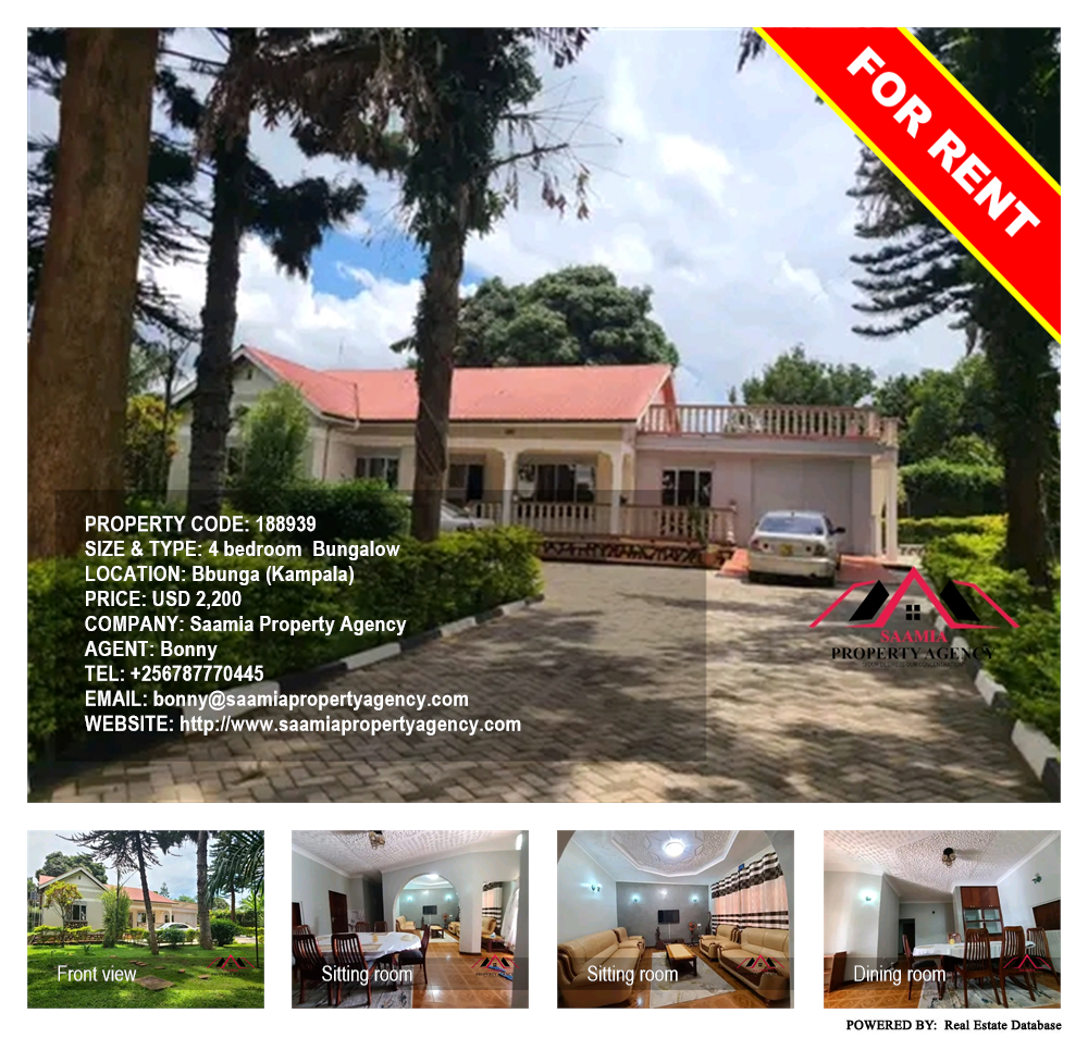 4 bedroom Bungalow  for rent in Bbunga Kampala Uganda, code: 188939