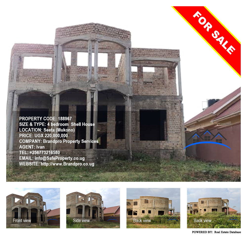 4 bedroom Shell House  for sale in Seeta Mukono Uganda, code: 188967