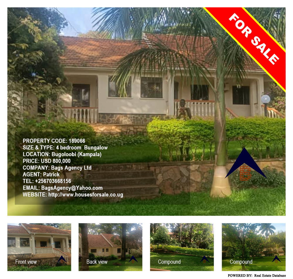 4 bedroom Bungalow  for sale in Bugoloobi Kampala Uganda, code: 189066