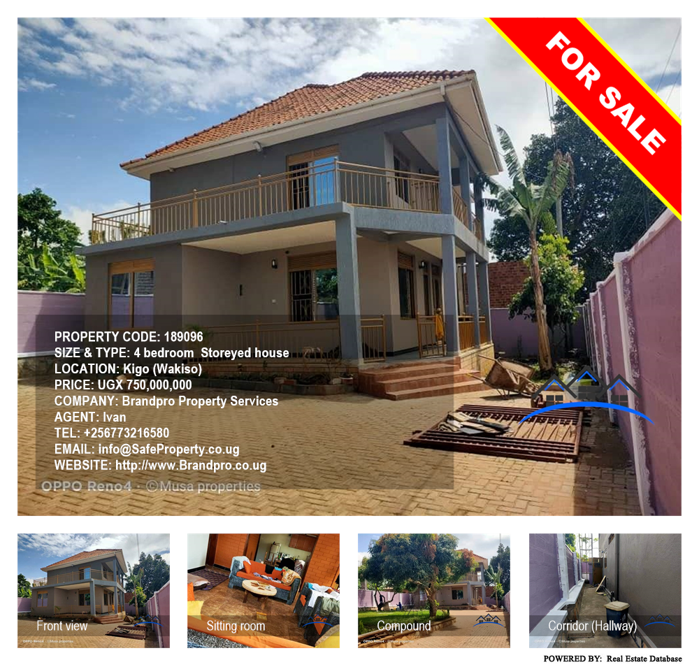 4 bedroom Storeyed house  for sale in Kigo Wakiso Uganda, code: 189096