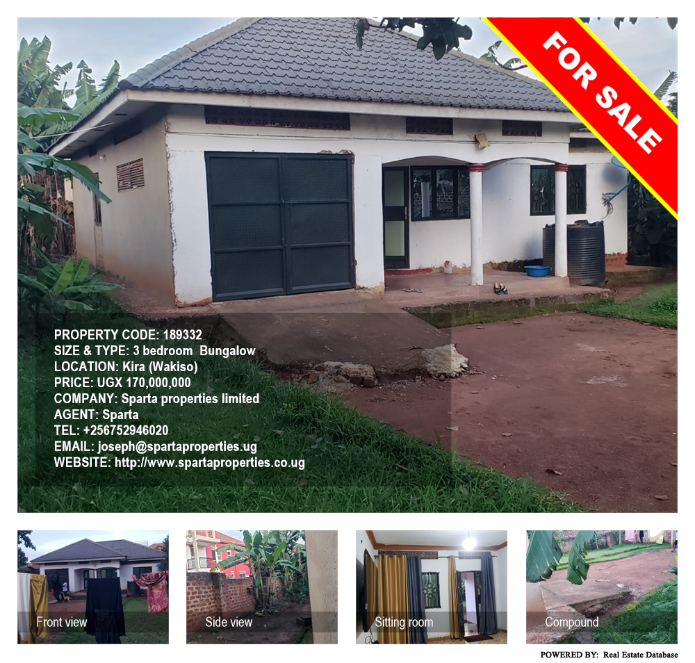 3 bedroom Bungalow  for sale in Kira Wakiso Uganda, code: 189332