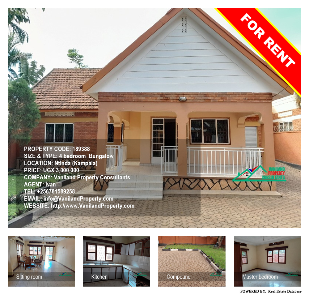 4 bedroom Bungalow  for rent in Ntinda Kampala Uganda, code: 189388