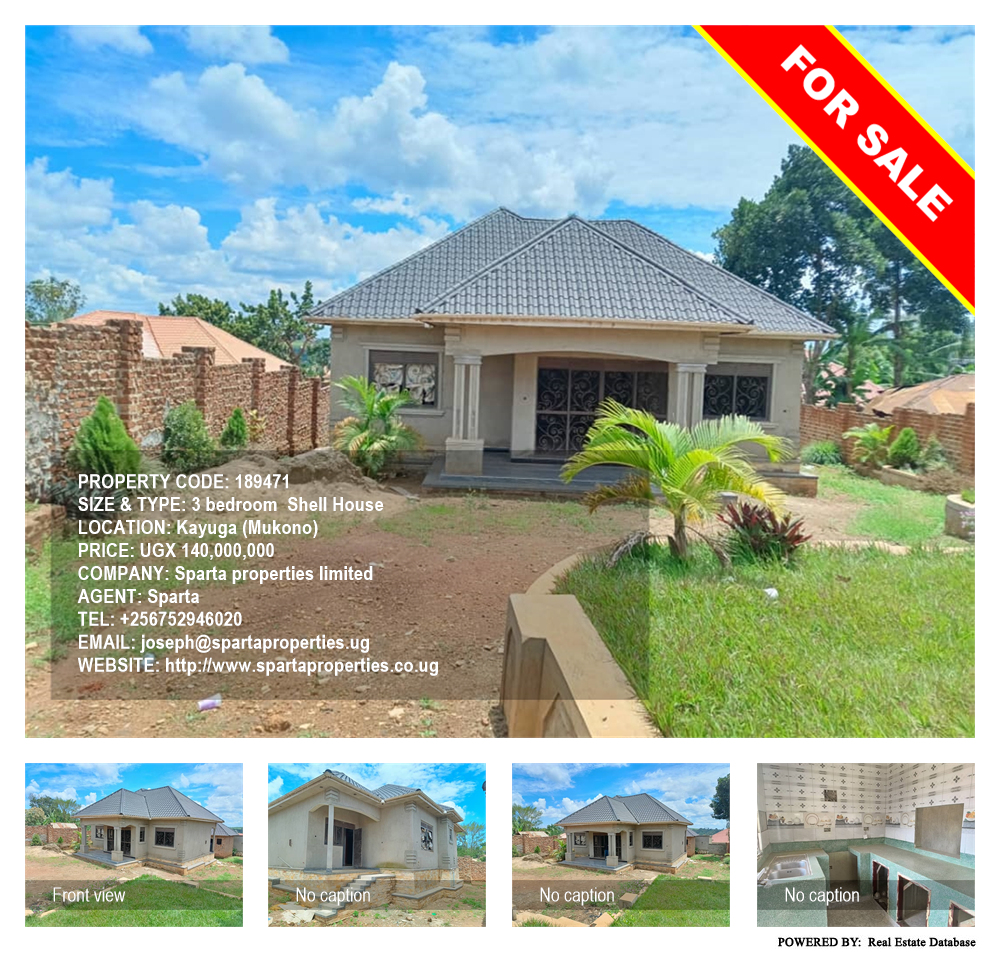 3 bedroom Shell House  for sale in Kayuga Mukono Uganda, code: 189471