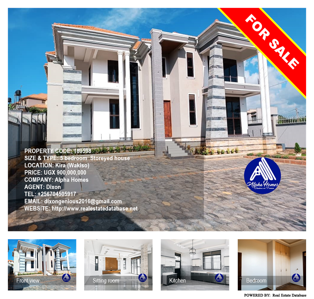 5 bedroom Storeyed house  for sale in Kira Wakiso Uganda, code: 189598