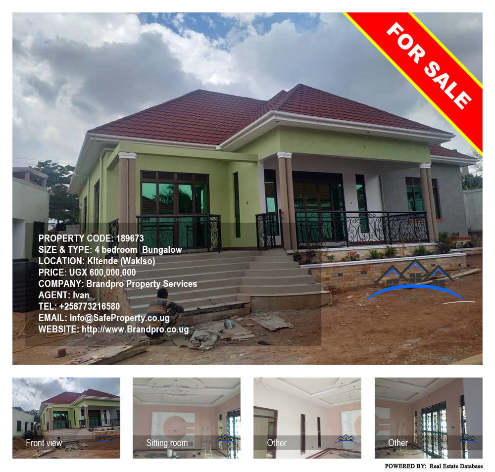 4 bedroom Bungalow  for sale in Kitende Wakiso Uganda, code: 189673