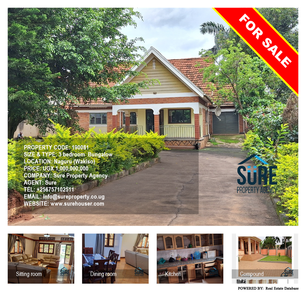 3 bedroom Bungalow  for sale in Naguru Wakiso Uganda, code: 190081