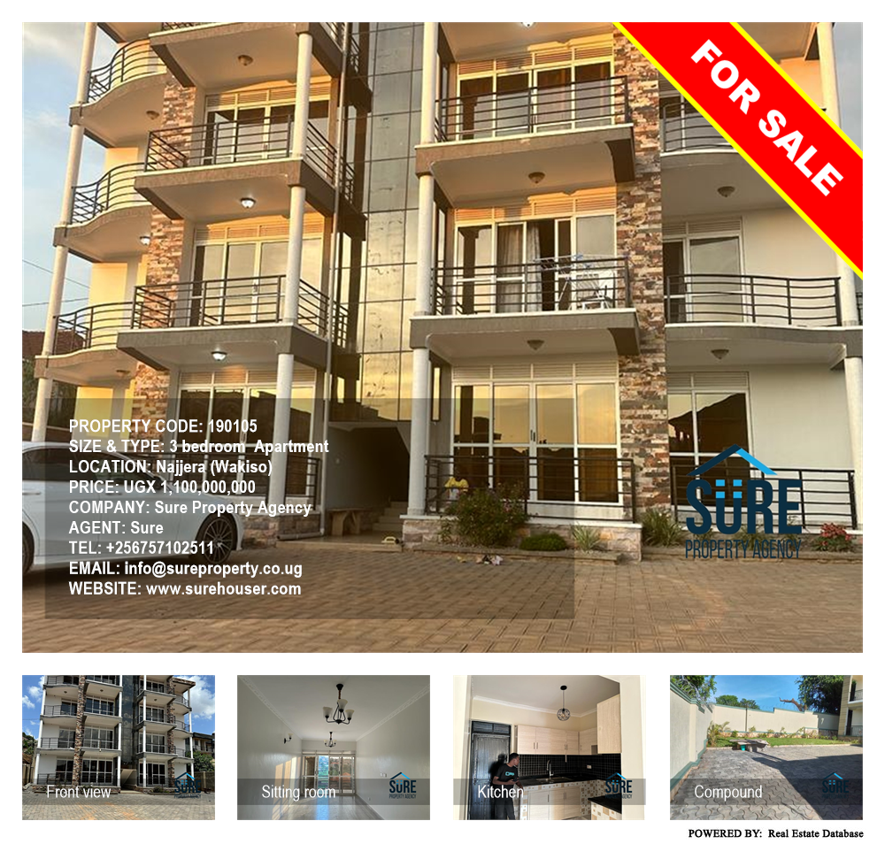 3 bedroom Apartment  for sale in Najjera Wakiso Uganda, code: 190105