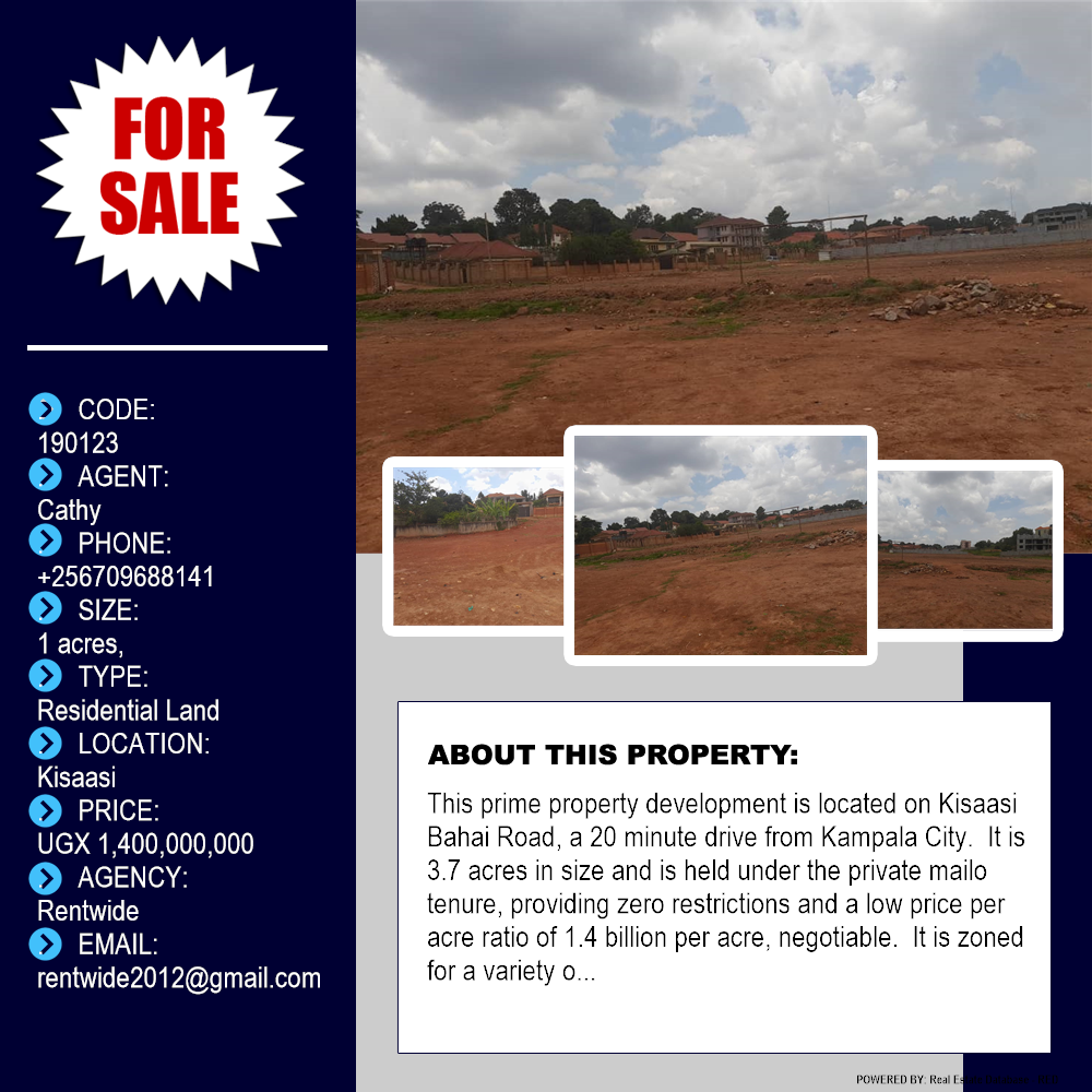 Residential Land  for sale in Kisaasi Kampala Uganda, code: 190123