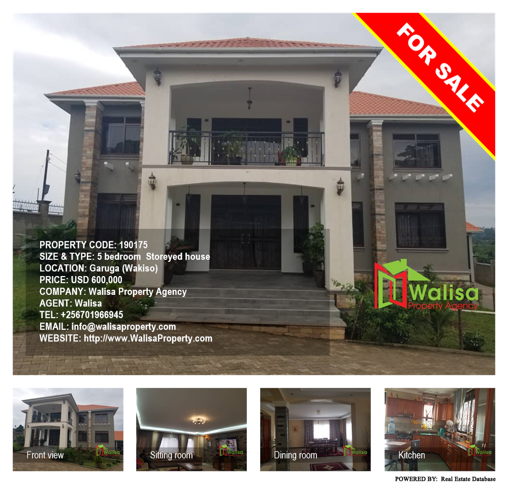 5 bedroom Storeyed house  for sale in Garuga Wakiso Uganda, code: 190175