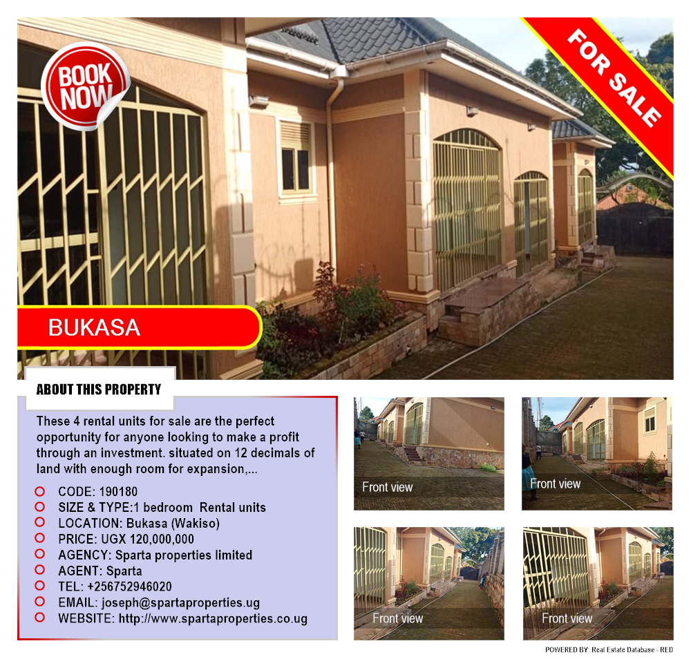 1 bedroom Rental units  for sale in Bukasa Wakiso Uganda, code: 190180